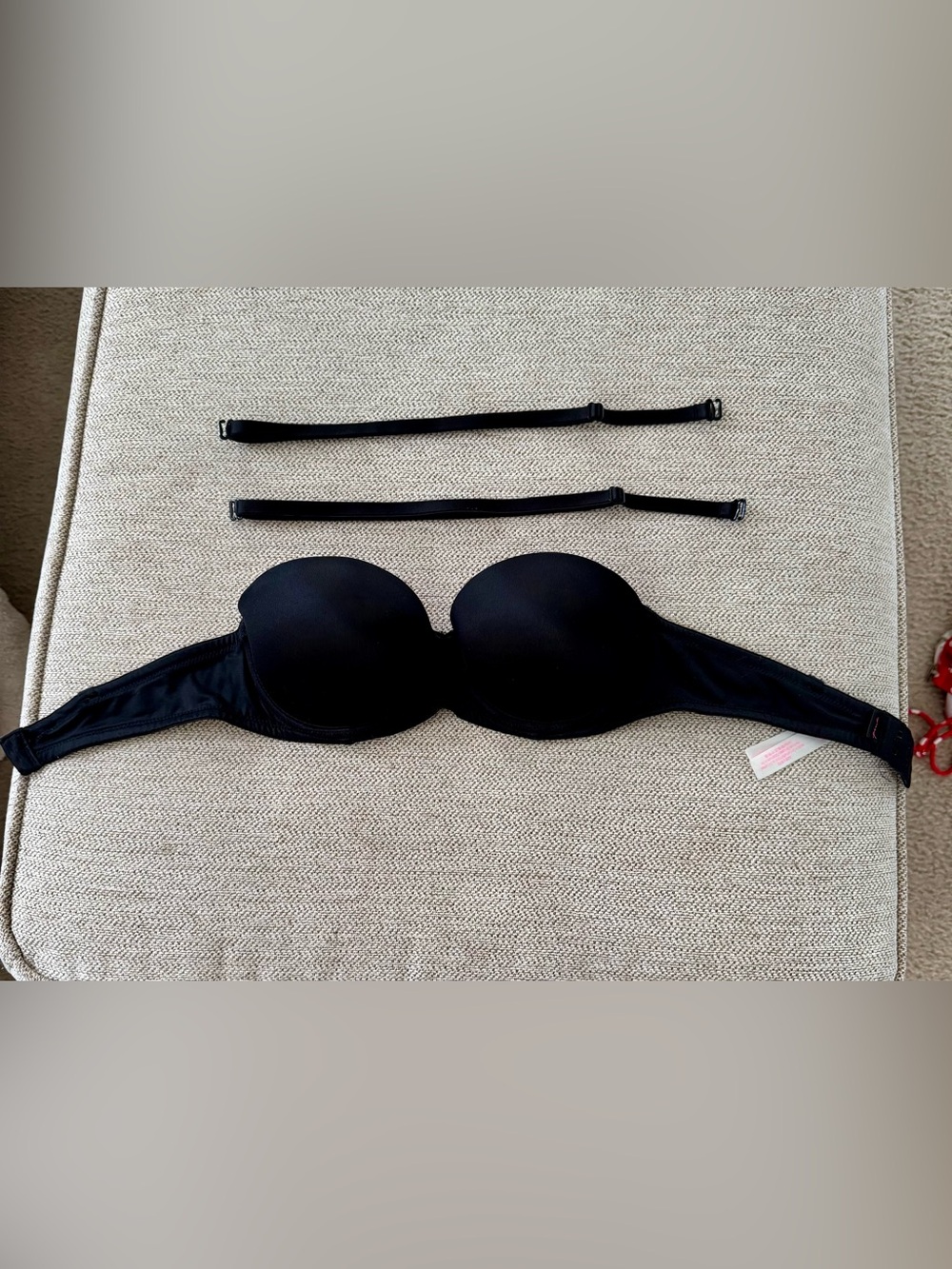 PINK Victoria's Secret Black Strapless Molded Bandeau Bra